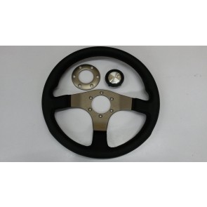 Silver/Gold Momo Tuner Steering Wheel